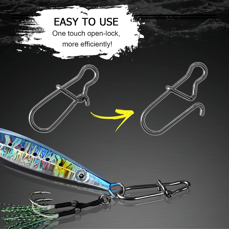 50Pcs Crankbait Snaps Stainles - Fishing Lure Accessories 评论和价格